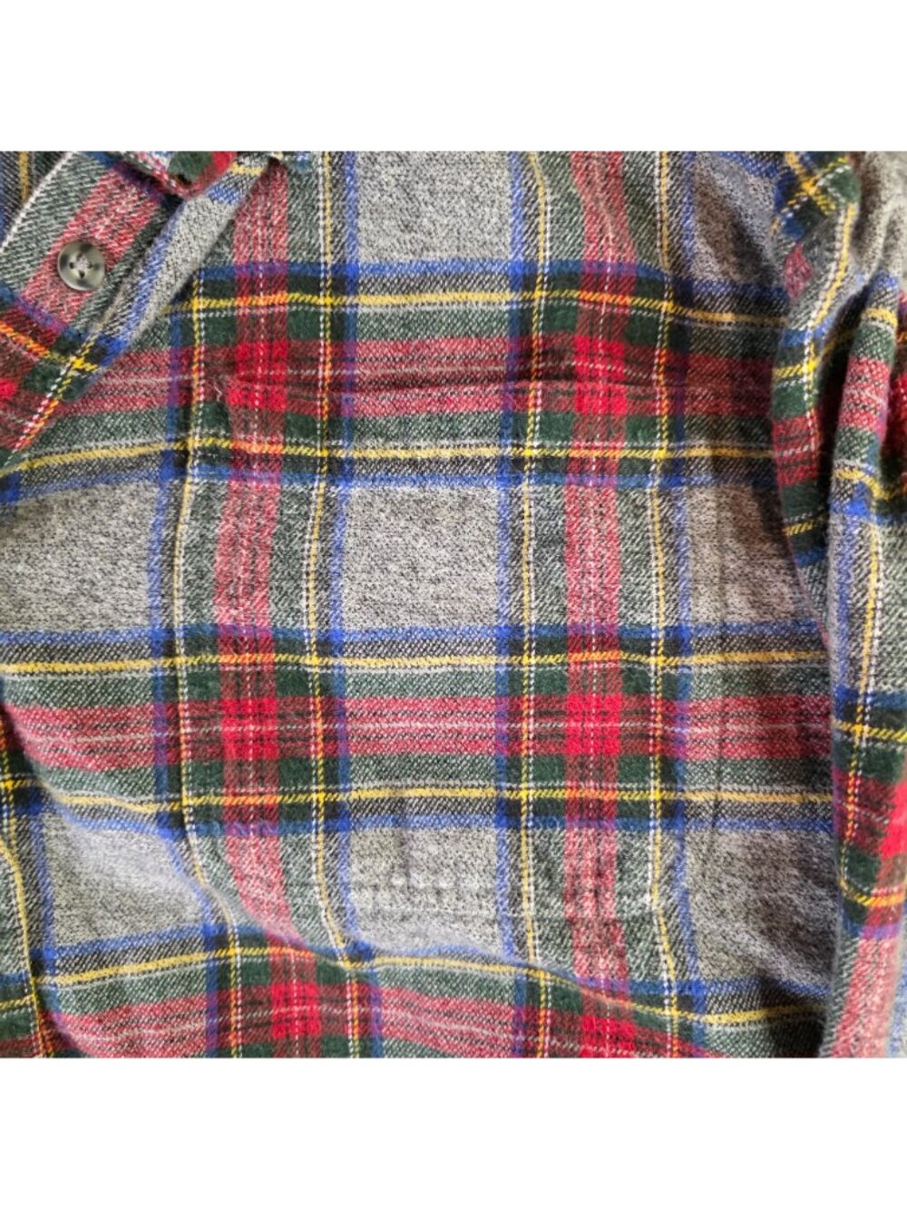 Vintage Northern Reflections Mens XL Gray Red Green Blue Plaid Flannel Shirt 100 - Picture 3 of 10